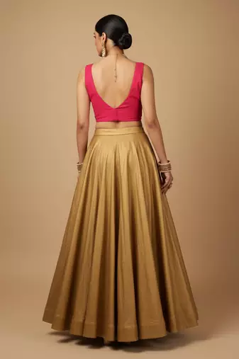 Solid premium silk v neck saree blouse