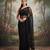 Black embroidered net saree