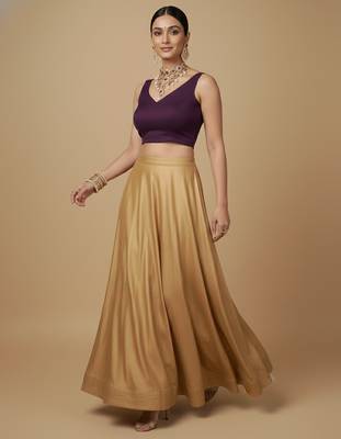 Solid premium silk v neck saree blouse 4