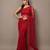 Red embroidered net saree