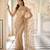Champagne gold embroidered net saree