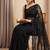 Black embroidered net saree