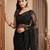 Black embroidered net saree