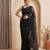 Black embroidered net saree