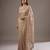 Beige embroidered foil georgette saree