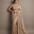 Beige embroidered foil georgette saree