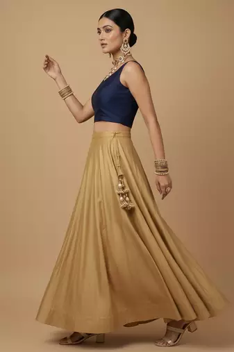 Solid premium silk v neck saree blouse