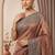 Rose pink embroidered soft chinon saree