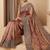 Rose pink embroidered soft chinon saree