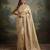 Cream embroidered viscose saree