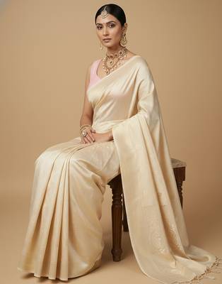 Solid premium silk v neck saree blouse 3