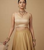 Solid premium silk v neck saree blouse