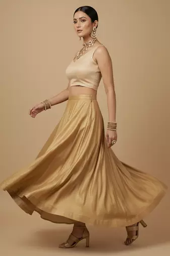 Solid premium silk v neck saree blouse
