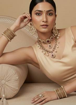 Solid premium silk v neck saree blouse 4