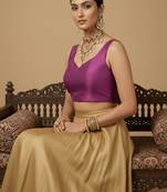 Solid premium silk v neck saree blouse