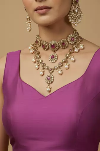 Solid premium silk v neck saree blouse