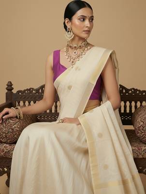 Solid premium silk v neck saree blouse 4