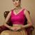 Solid premium silk v neck saree blouse