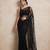 Black embroidered net saree
