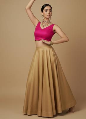 Solid premium silk v neck saree blouse 3