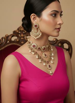 Solid premium silk v neck saree blouse 4