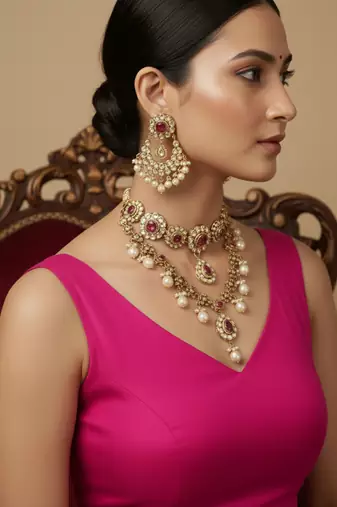 Solid premium silk v neck saree blouse
