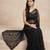 Black embroidered net saree