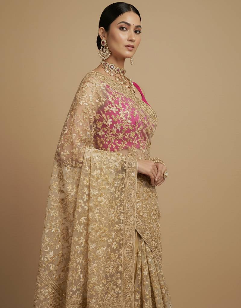 Solid premium silk v neck saree blouse