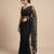 Black embroidered net saree