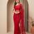 Red embroidered net saree