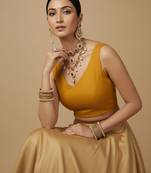 Solid premium silk v neck saree blouse