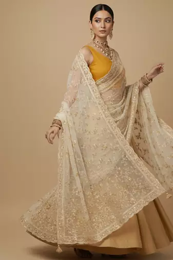 Solid premium silk v neck saree blouse