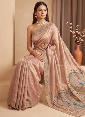 Purple embroidered butti salsa nylon saree 2