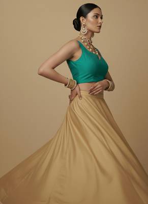 Solid premium silk v neck saree blouse 4