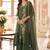 Green mal chanderi heavy thread embroidery with sequins work readymade salwar kameez