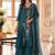 Blue mal chanderi heavy thread embroidery with sequins work readymade salwar kameez