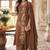 Brown mal chanderi heavy thread embroidery with sequins work readymade salwar kameez