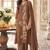 Brown mal chanderi heavy thread embroidery with sequins work readymade salwar kameez