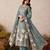 Teal pure shimmer silk heavy thread embroidery work readymade salwar kameez