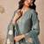 Teal pure shimmer silk heavy thread embroidery work readymade salwar kameez