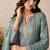Teal pure shimmer silk heavy thread embroidery work readymade salwar kameez