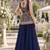 navy georgette readymade palazzo suit with sequence lakhnavi embroidery work