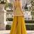 yellow georgette readymade palazzo suit with sequence lakhnavi embroidery work