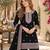 black chinon readymade suit with embroidery & sequence work