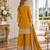 mustard chinon readymade suit with embroidery & sequence work