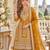 mustard chinon readymade suit with embroidery & sequence work