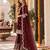 maroon silk blend  readymade suit with embroidery & sequence work