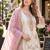 white fox georgette semi stitched suit with embroidery & khatli work