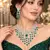 Emerald Green CZ Bridal Necklace Earrings Set, Indian Wedding Jewelry