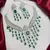 Emerald Green CZ Bridal Necklace Earrings Set, Indian Wedding Jewelry